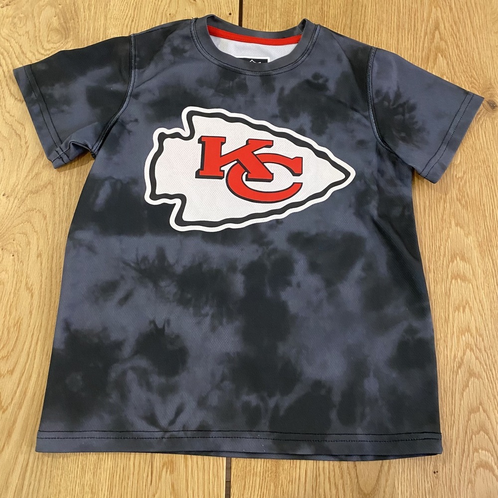NFL team apparel KC Chiefs Preformance Sell‎ Out T-shirt Youth Small 8 Gray camo